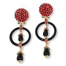 Heidi Daus Triple Threat Pavé Crystal Tiered Bead Drop Earrings 