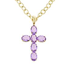Heidi Daus Violet Stone Cross Enhancer Pendant with Necklace
