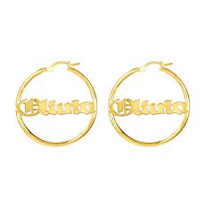 Heights Jewelers Plated Sterling Silver Old English 1.5" Hoop Earrings