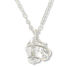 Herkimer Mines 32" "Diamond" Quartz Wrapped Stone Drop Necklace