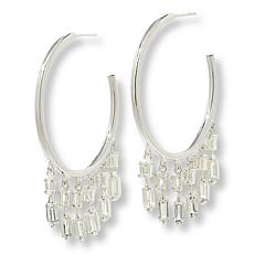 Herkimer Mines "Diamond" Quartz Multi-Shape Stone Dangle Hoop Earrings