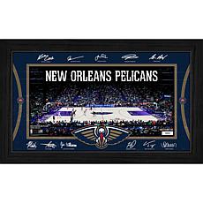Highland Mint New Orleans Pelicans Signature Court Print in Wood Frame
