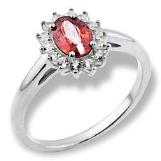 House of Ellure Red Garnet and White Topaz Ring