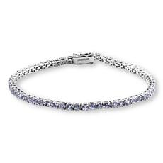 House of Ellure Sterling Silver Sapphire Tennis Bracelet