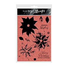 Hunkydory Crafts For Love Of Stamps - Layering Poinsettia A5 Stamp Set