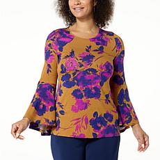 IMAN Global Chic Flounce Sleeve Top 