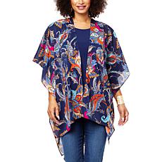 IMAN Global Chic Printed Chiffon Multi-Wear Ruana