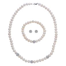 Imperial Pearls Cultured Pearl and Crystal Bead Accent Jewelry Set