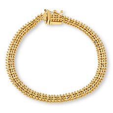 Imperial Silver Diamond-Cut 3-Row Wheat Chain Bracelet