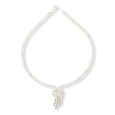 Imperial Silver Diamond-Cut Wheat Chain Fringe Drop Necklace