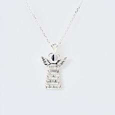 Imperial Silver Ultra Lame' Diamond-Cut Angel Pendant with Chain