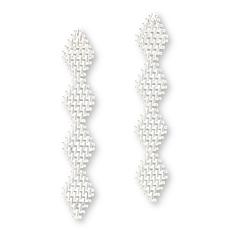 Imperial Silver Ultra Lamé Marquise-Shaped Diamond-Cut Dangle Earrings