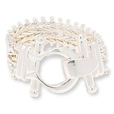 Imperial Silver Wheat Chain Buckle Ring