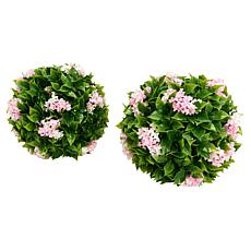 Improvements 13" Faux Crepe Myrtle Spheres - Set of 2