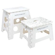 Improvements 14.5" and 12.5" Folding Plastic Step Stools