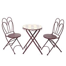 Improvements 3-Piece Wrought Iron Scallop Bistro Set