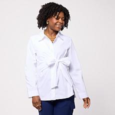 In Earnest Oxford Tie-Front Shirt