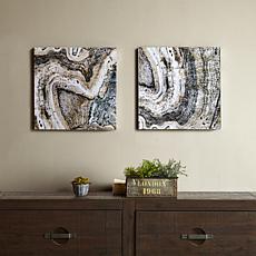 Ink + Ivy Cool Stone Glass Coat Canvas - Set of 2