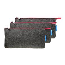 Itoya Profolio Midtown Pouch 5" x 9" Charcoal/Maroon 3-Pack