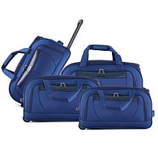IZOD Carol 4pc Lightweight Rolling Duffel Bag w/Telescopic Handle