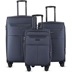 IZOD Liam 3pc  Expandable Softside Luggage Set with Spinners & Lock