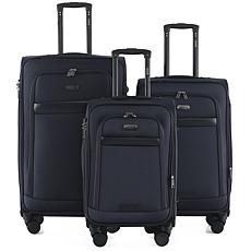 IZOD Noah 3pc Expandable Softside Luggage Set with Spinners & Lock