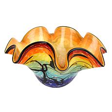 Jack Badash Allura Murano Style Art Glass 15" Centerpiece Bowl