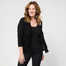 Jaclyn Smith 3/4-Sleeve Sweater Knit Flounce Cardigan