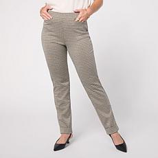 Jaclyn Smith Jacquard Ponte Pant with Bottom Cuff