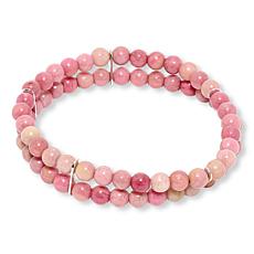 Jay King Amur River Pink Chalcedony 2-Strand Stretch Bracelet