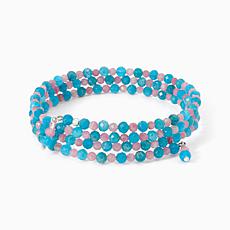 Jay King Apatite & Pink Tourmaline Sterling Silver Coil Bracelet