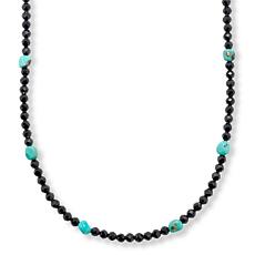 Jay King Black Spinel and Baja Turquoise 36" Necklace
