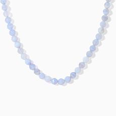Jay King Blue Chalcedony Graduated Beaded Necklace, Sterling