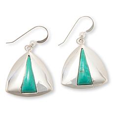 Jay King Chilean Turquoise Inlay Sterling Silver Drop Earrings