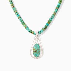 Jay King Chilean Turquoise Pendant Beaded Necklace