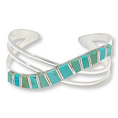 Jay King Gallery Collection Chilean Turquoise Inlay Cuff Bracelet