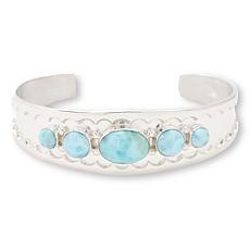 Jay King Gallery Collection Larimar Sterling Silver 5-Stone Cuff