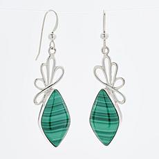 Jay King Gallery Collection Sterling Silver Malachite Drop Earrings