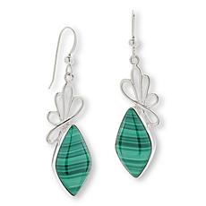 Jay King Gallery Collection Sterling Silver Malachite Drop Earrings