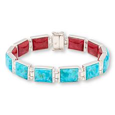 Jay King Gallery Collection Turquoise and Coral Reversible Bracelet