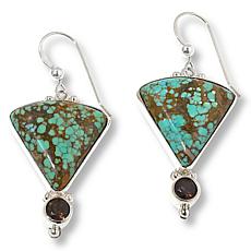 Jay King Gallery Collection Turquoise and Smoky Quartz Drop Earrings