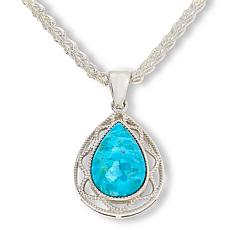 Jay King Heavenly Well Lake Compressed Turquoise Pendant with Chain