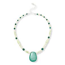 Jay King Malachite and African Meadow Reversible Beaded Necklace