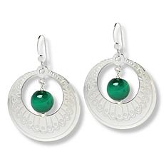 Jay King Malachite Sterling Silver Disc Drop Earrings