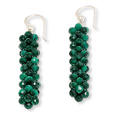 Jay King Malachite Woven Bead Drop Earrings