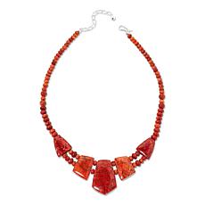 Jay King Orange Branch Coral Necklace