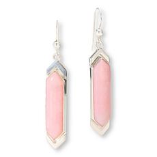 Jay King Peruvian Pink Opal Sterling Silver Elongated Drop Earrings