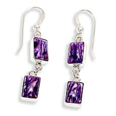 Jay King Purple Spiny Oyster Shell Rectangular Drop Earrings