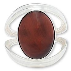 Jay King Red Tiger's Eye Sterling Silver Oval Ring