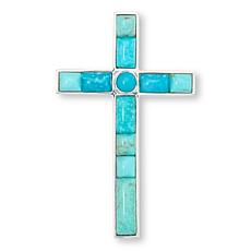 Jay King Sonoran Blue Turquoise Sterling Silver Cross Pendant